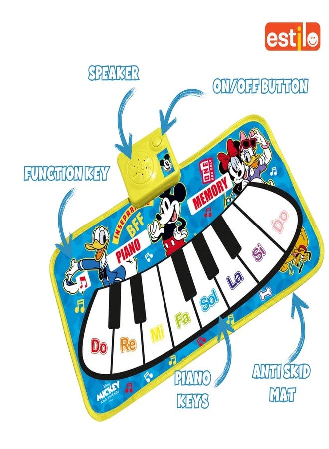 Estilo Floor Piano Mat for Kids & Toddlers | Baby Playing Mat with Music 11 Keys | Musical Toy Gift for Boys & Girls Age for 1-6 | Engaging Keyboard for Toddlers (Mickey) - Image 3